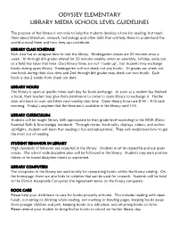 Odyssey Elementary Library Media School Level Guidelines