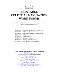 Printable Celestial Navigation Work Forms