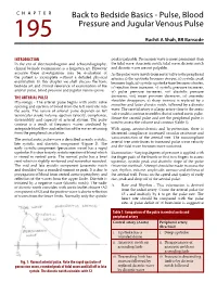 Pulse, Blood Pressure and Jugular Venous Pulse