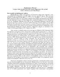 1 Supplementary Material a Major Clade of Prokaryotes with Ancient