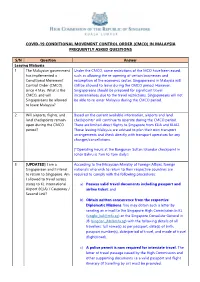 Covid-19 Conditional Movement Control Order (Cmco) in Malaysia Frequently Asked Questions