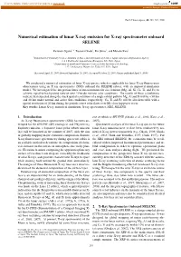 Numerical Estimation of Lunar X-Ray Emission for X-Ray Spectrometer Onboard SELENE