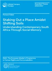 Staking out a Place Amidst Shifting Soils Understanding Contemporary South Africa Through Social Memory
