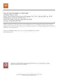 THE ART and ARGUMENT of "THE TYGER" Author(S): John E