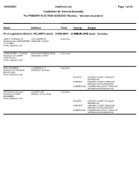 04/05/2021 Page 1 of 43 Unofficial List Candidates for General