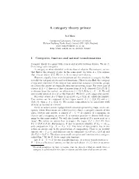 A Category Theory Primer