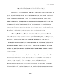 Approaches to Deploying a Safe Artificial Moral Agent