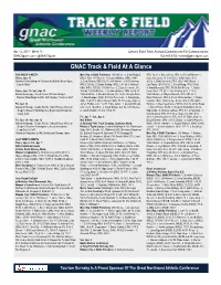 GNAC Track & Field at a Glance
