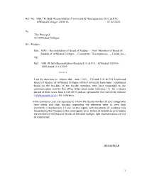 Ref. No. MSU /R/ Bos/ Reconstitution /Comments & Discrepancies/ U.G