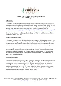 United Board Faculty Scholarship Program 2022 – 2023 Program Guidelines