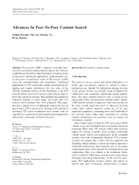 Advances in Peer-To-Peer Content Search
