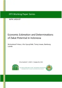 Economic Estimation and Determinations of Zakat Potential in Indonesia