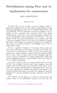 H Ybridisation Among Deer and Its Implications for Conservation