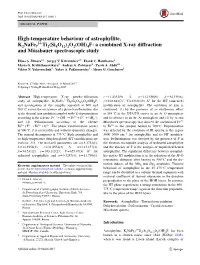 High-Temperature Behaviour of Astrophyllite, K2nafe7 2+Ti2