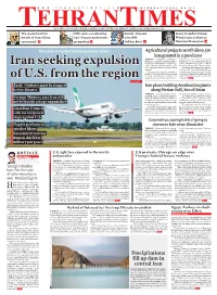 Iran Seeking Expulsion of U.S. from the Region