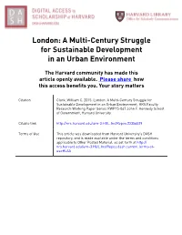 London: a Multi-Century Struggle for Sustainable Development in an Urban Environment