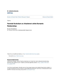 Parental Alcoholism on Attachment Within Romantic Relationships
