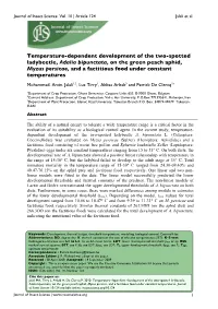 Temperature-Dependent Development of the Two-Spotted Ladybeetle