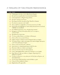 A Timeline of the Italian Renaissance