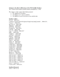 Changes to the June 19, 2006 Release of the UCS Satellite Database This Version of the Database Includes Launches Through June 15, 2006