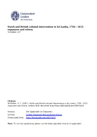 DUTCH PERCEPTIONS of the COLONIAL ORDER in 1809, Jacob
