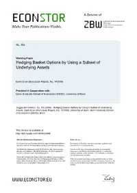 Hedging Basket Options by Using a Subset of Underlying Assets