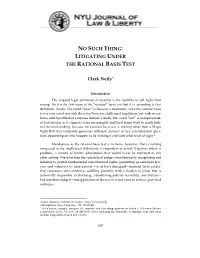No Such Thing: Litigating Under the Rational Basis Test