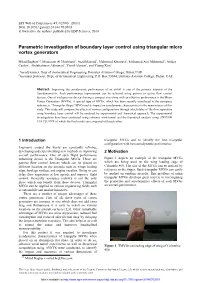 Parametric Investigation of Boundary Layer Control Using Triangular Micro Vortex Generators