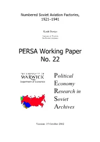 PERSA Working Paper No. 22