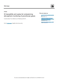 SI Traceability and Scales for Underpinning Atmospheric