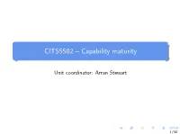 CITS5502 – Capability Maturity