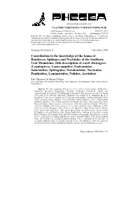 Contribution to the Knowledge of the Fauna of Bombyces, Sphinges And