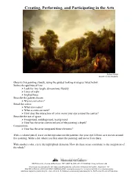 Creating, Performing, and Participating in the Arts