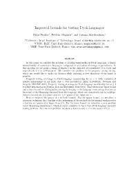 Improved Bounds for Testing Dyck Languages