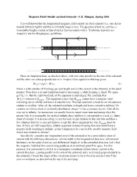 Magnetic Field Outside an Ideal Solenoid—C.E