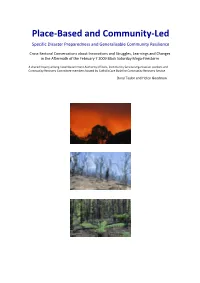Place-Based and Community-Led Specific Disaster Preparedness and Generalisable Community Resilience