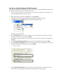 Set up an Outlook Express E-Mail Account