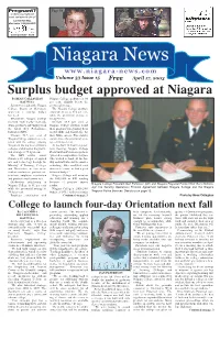 Surplus Budget Approved at Niagara