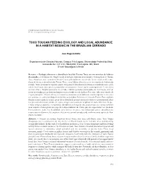 Toco Toucan Feeding Ecology and Local Abundance in a Habitat Mosaic in the Brazilian Cerrado
