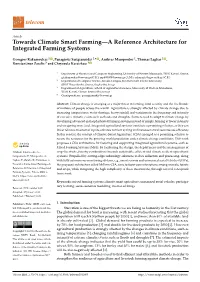 Towards Climate Smart Farming—A Reference Architecture for Integrated Farming Systems