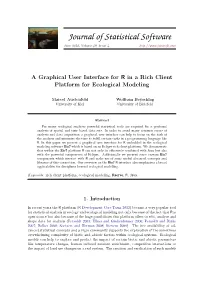 A Graphical User Interface for R in a Rich Client Platform for Ecological Modeling