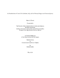 An Examination of Cavità 254 in Orvieto, Italy, and Its Primary Usage As an Etruscan Quarry