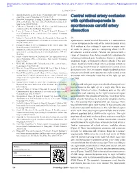 Central Retinal Artery Occlusion with Ophthalmoparesis In