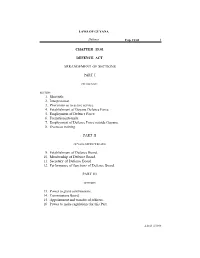 Chapter 15:01 Defence Act Arrangement of Sections Part I