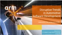 Disruptive Trends in Automotive Software Development