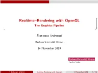 Realtime–Rendering with Opengl the Graphics Pipeline