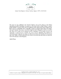 This Paper Has Been Published in the Journal of Business Law and The
