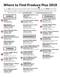 Where to Find Produce Plus 2019