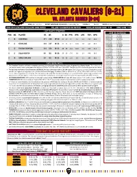 2019-20 Cleveland Cavaliers Game Notes Follow @Cavsnotes on Twitter Regular Season Game # 30 Home Game # 16
