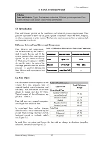 5. FANS and BLOWERS 5.1 Introduction